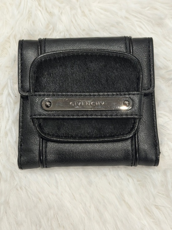 Givenchy Handbags - Givenchy Vintage Compact Wallet Black Pony Hair & Leather - Authenticated